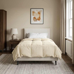 Duvet de ano inteiro colchonete creme 155 x 200 cm microfibra
