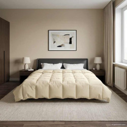 Duvet de ano inteiro colchonete creme 220 x 240 cm microfibra