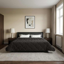 Duvet de ano inteiro colchonete antracite 200 x 200 cm