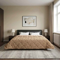 Edredom de inverno colchonete cinzento-acastanhado 200 x 240 cm