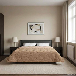 Edredom de inverno colchonete cinzento-acastanhado 200 x 220 cm