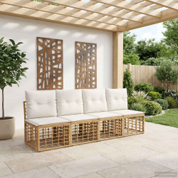 Sofá de jardim para 4 pessoas sem braços 4 unid.