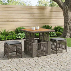 Conjunto de jantar para jardim 3 unid. cinza e cinza escuro