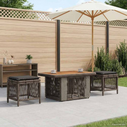 Conjunto de jantar para jardim 3 unid. cinza e cinza escuro