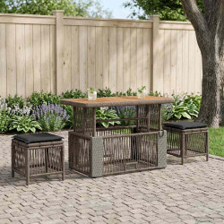 Conjunto de jantar para jardim 4 unid. cinza e cinza escuro