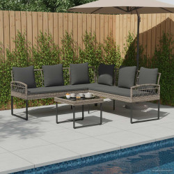 Conjunto de sofá de jardim 2 unid. cinzento