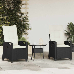 Cadeira de jardim 2 unid. preto e creme aço e poliéster