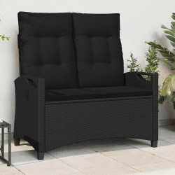 Banco de jardim preto 105 x 60 x 112 cm aço e poliéster