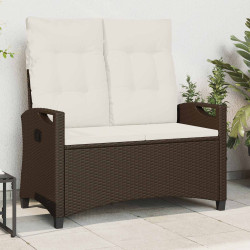Banco de jardim marrom e creme 105 x 60 x 112 cm