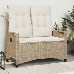Banco de jardim bege e creme 105 x 60 x 112 cm aço e poliéster