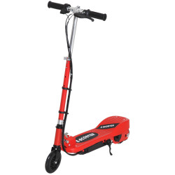 Trotinete elétrica para crianças + 7 anos trotinete dobrável com altura ajustável bateria recarregável 24v velocidade até 12 km/h e carga 50 kg 74x36x73-91 cm vermelho